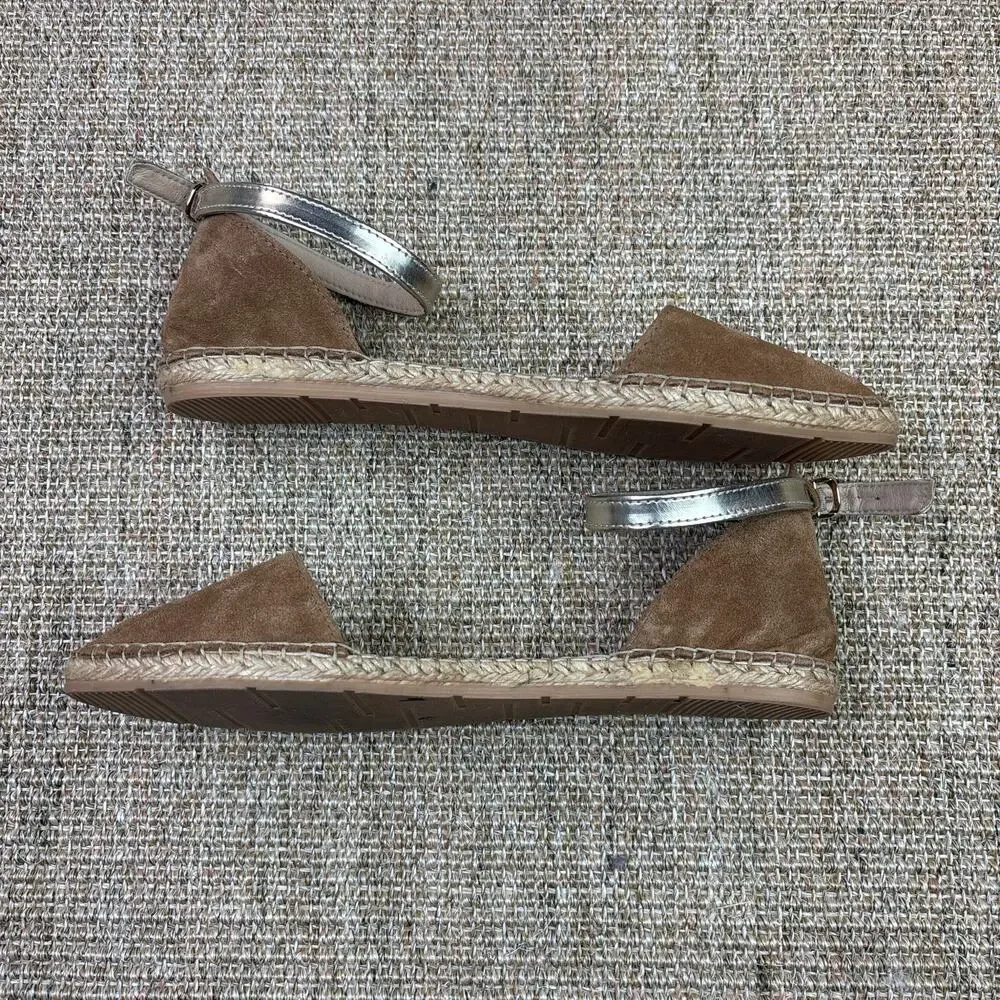 🌿 Neiman Marcus Beige Suede Espadrille Flat|  40/ US 9.5 | Euro Summer\Old Money